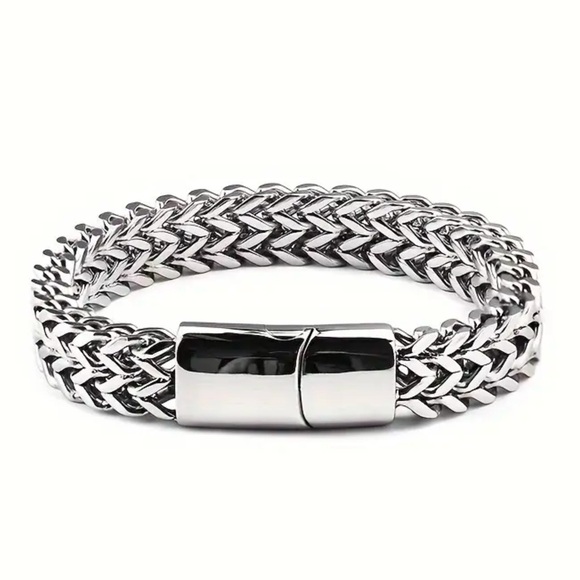 Other - Men’s Double Layer Silver Stainless Steel Bracelet!